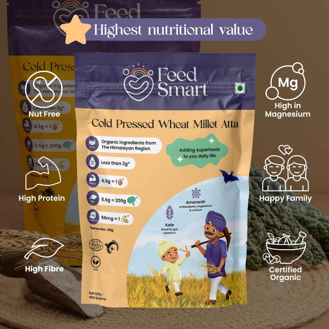 Cold Pressed Wheat Millet Atta - 450g