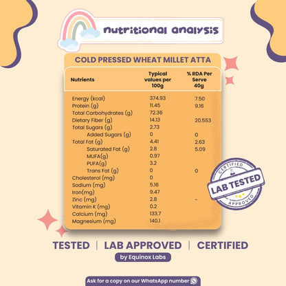 Cold Pressed Wheat Millet Atta - 450g